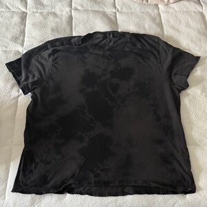 Junk Food Clothing Black Tie-Dye Women's Top